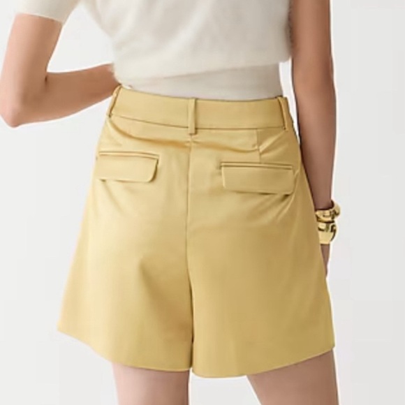 J. Crew gold satin pleated shorts - Picture 3 of 9